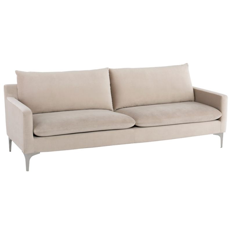 Nuevo - Anders Triple Seat Sofa Nude _With Brushed Stainless Legs - HGSC567