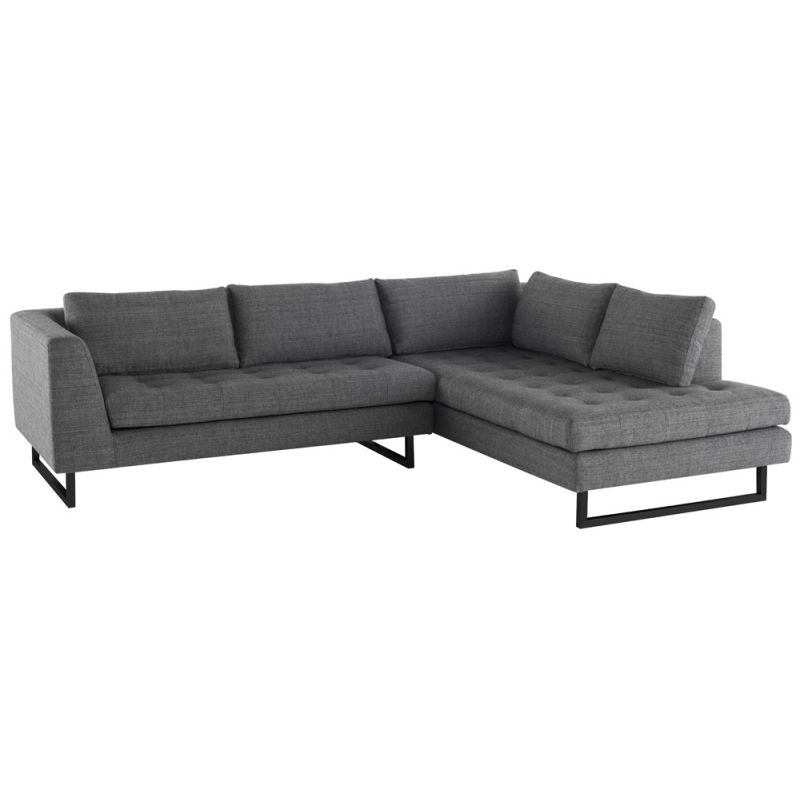 Nuevo - Janis Sectional Sofa Dark Grey Tweed - HGSC534