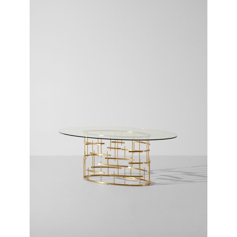 Nuevo - Oval Tiffany Dining Table Gold - HGSX220