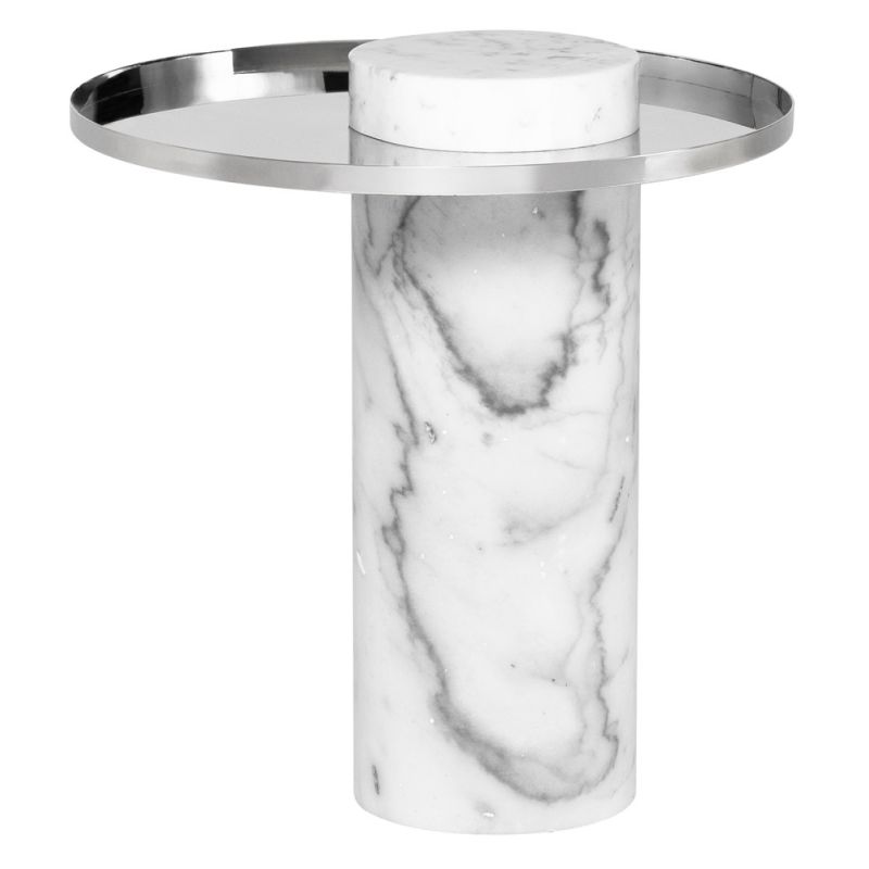 Nuevo - Pillar Side Table Silver - HGNA100