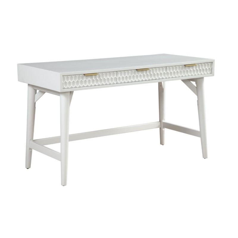 Origins by Alpine - White Pearl Large Desk in White - 6400-66