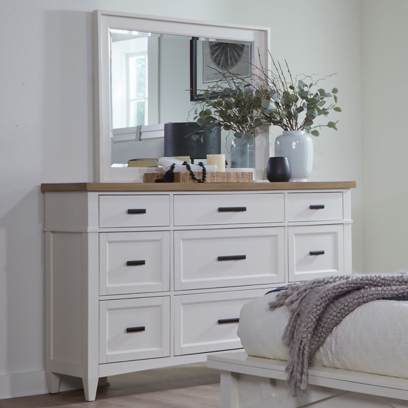 Parker House - Americana Modern Bedroom 9 Drawer Dresser and Mirror - BAME-2131-2