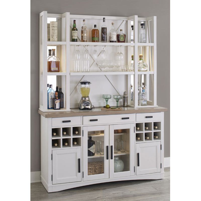 Parker House - Americana Modern Dining 2 piece 66 in. Buffet and Open Hutch with quartz insert - DAME#66-2-COT