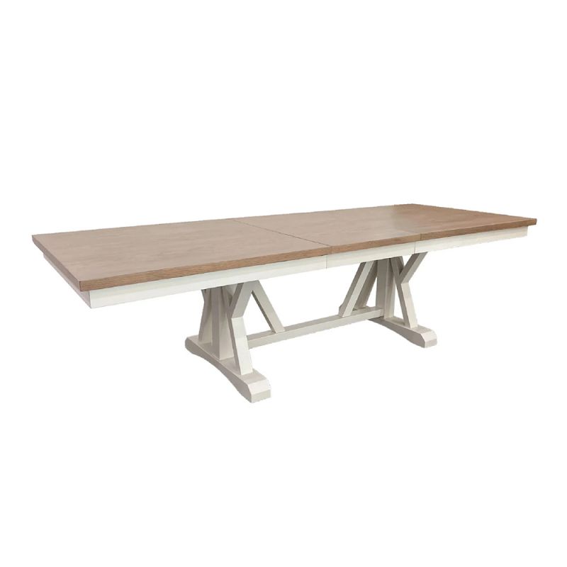 Parker House - Americana Modern Dining 88 in. Trestle Dining Table (extends to 112 in. with 24 in. Butterfly Leaf) - DAME#88TRES-2-COT
