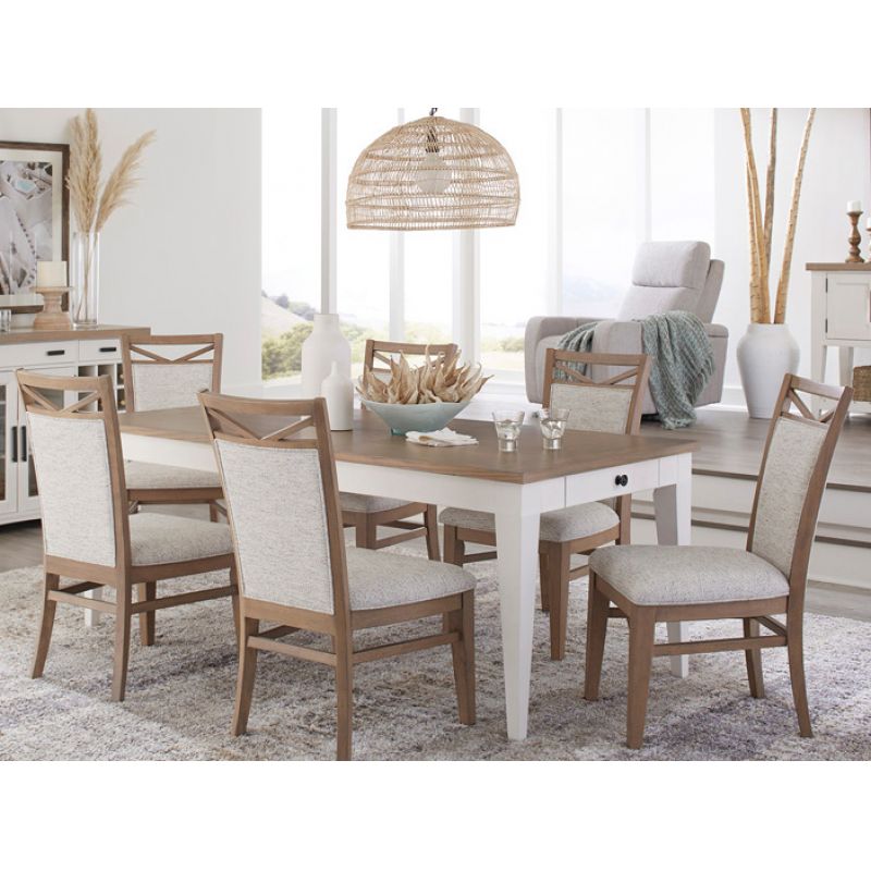 Parker House - Americana Modern Dining Rectangular Extendable Dining Table with 6 Upholstered Dining Chairs - DAME-7PC-RECT-DINING