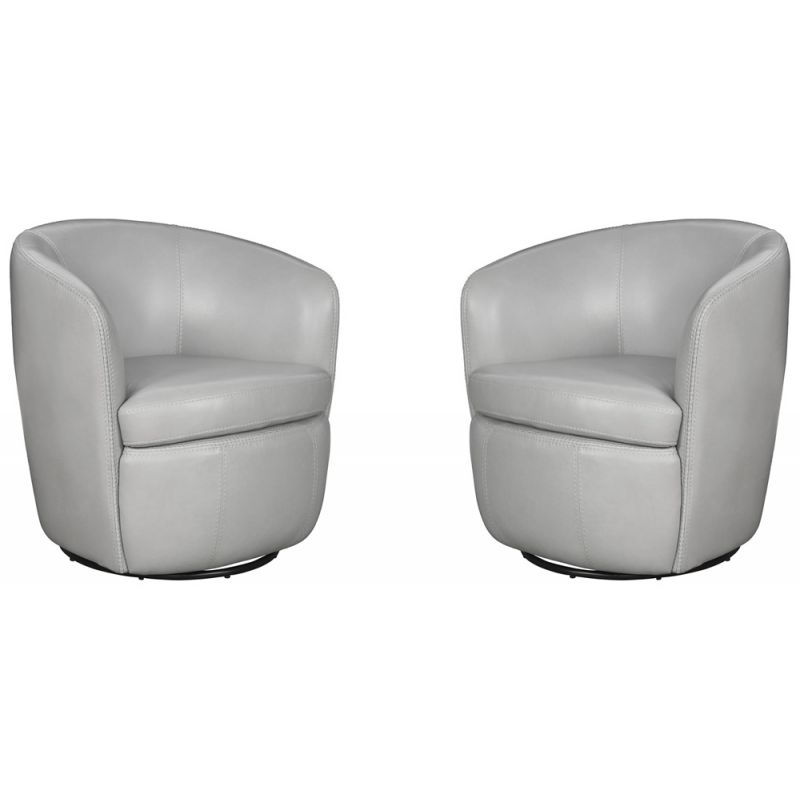 Parker House -  Barolo - Steamboat Ice 100% Italian Leather Swivel Club Chair (Set of 2) - SBAR#912S-2-STIC