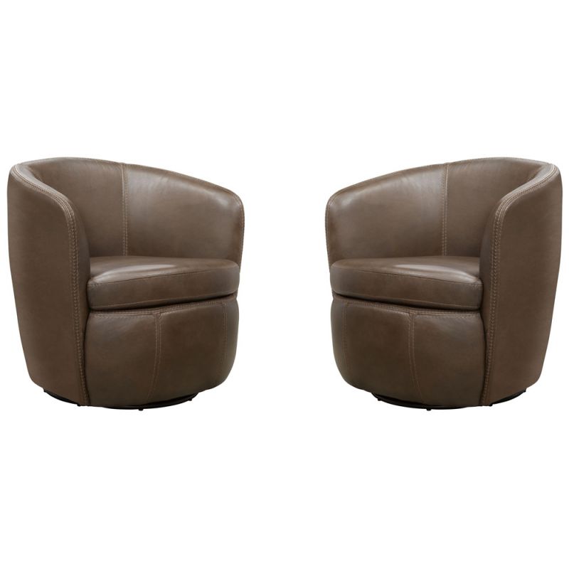 Parker House -  Barolo - Vintage Brown 100% Italian Leather Swivel Club Chair (Set of 2) - SBAR#912S-2-VGBR