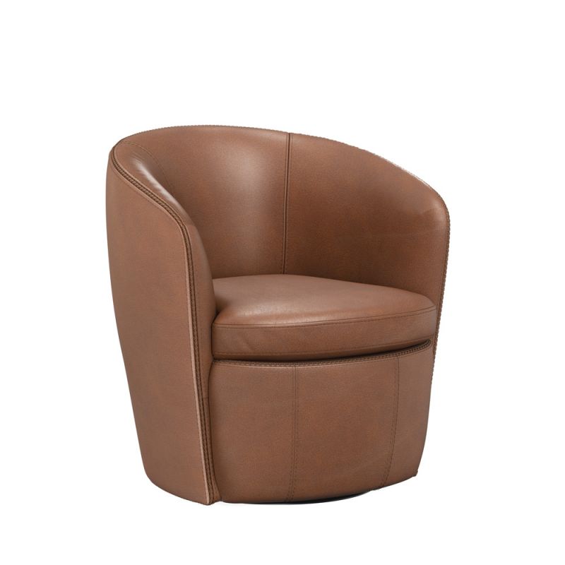 Parker House -  Barolo - Vintage Whiskey 100% Italian Leather Swivel Club Chair - SBAR#912S-VGWK