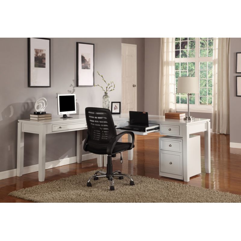 Parker House - Boca 4PC L Shaped Desk Set in Cottage White