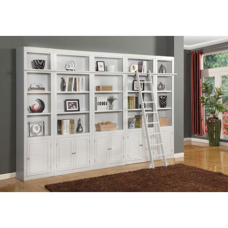 Parker House - Boca 6PC Library Bookcase Inset Wall Set in Cottage White