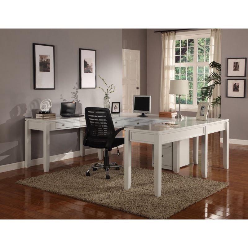 Parker House - Boca 6PC U Shaped Desk Set in Cottage White