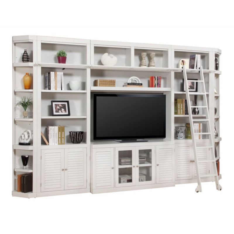 Parker House -  Boca 7 Piece Entertainment Wall with Corner Bookcases - BOC-7PC-ENT-RNDWALL