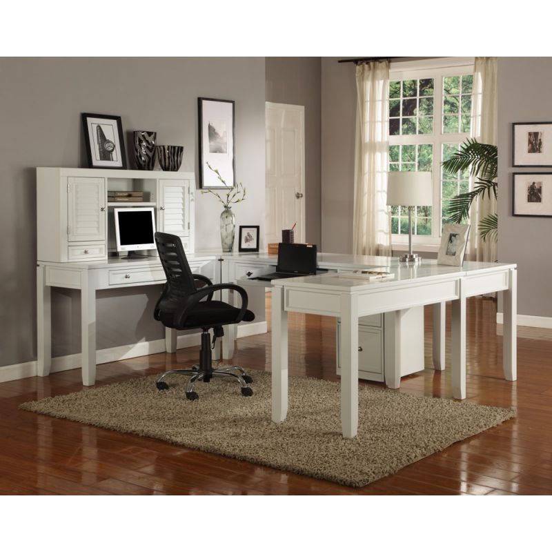 Parker House - Boca 7PC U Shaped Desk Set in Cottage White