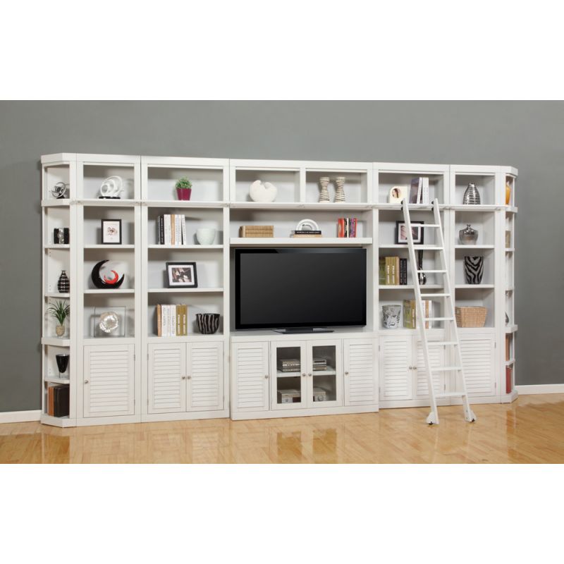 Parker House - Boca 9PC Library Entertainment Extended Wall Set in Cottage White
