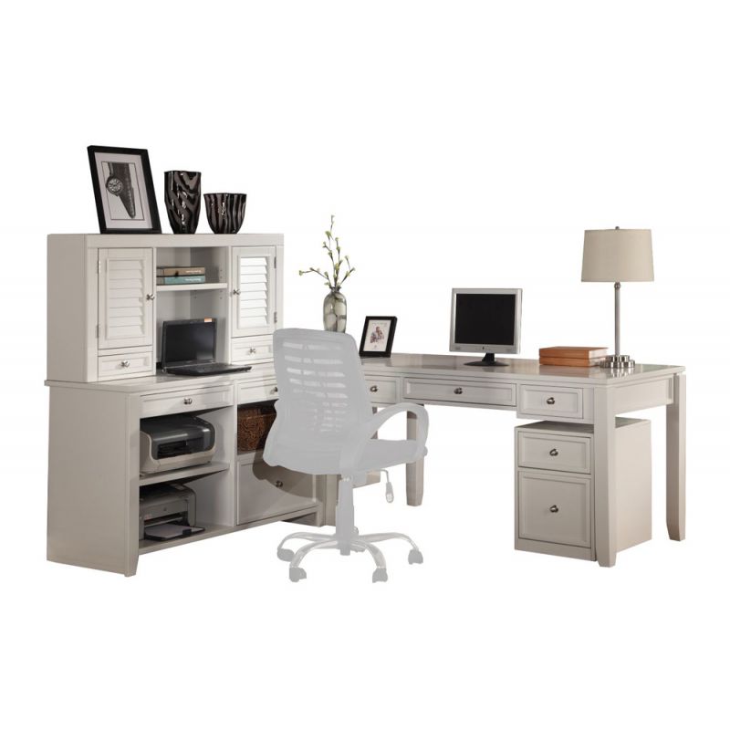 Parker House -  Boca L Shape Desk with File Credenza and Hutch - BOC-5PC-LDESK-F-CDZ-HTCH