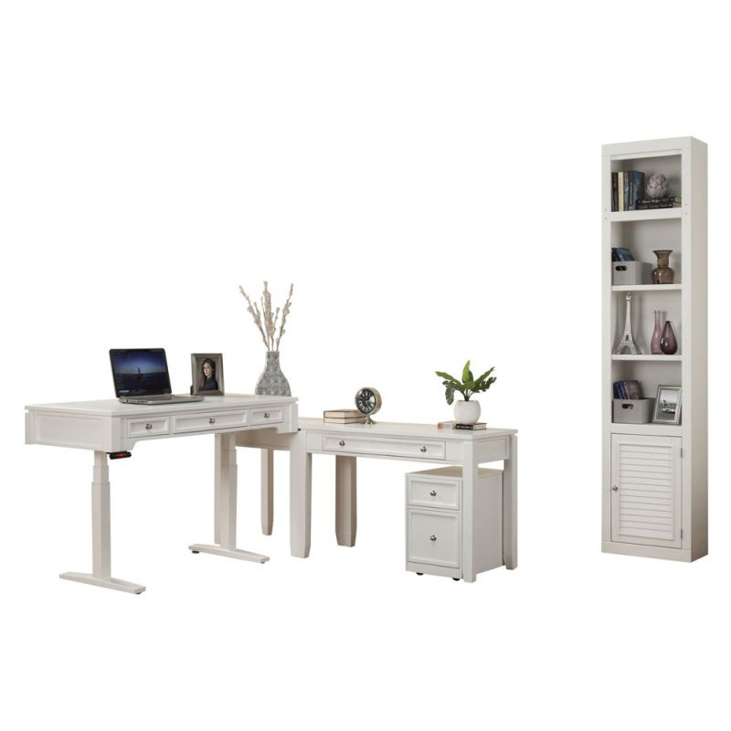 Parker House -  Boca Power Lift L Shape Desk with File and Bookcase - BOC-5PC-LIFT-LDESK-F-BK