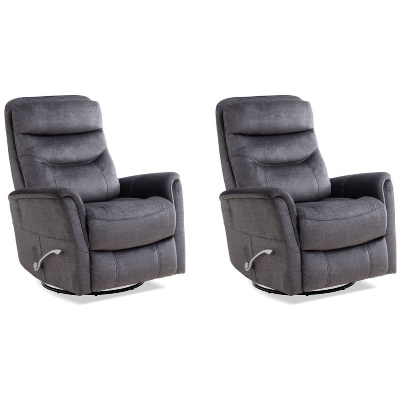 Parker House -  Gemini - Capri Charcoal Swivel Glider Recliner (Set of 2) - MGEM#812GS-2-CCH