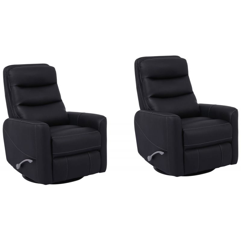 Parker House -  Hercules - Black Swivel Glider Recliner (Set of 2) - MHER#812GS-2-BLC