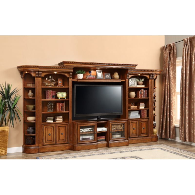 Parker House - Huntington 6PC Library Entertainment Wall Set B in Antique Vintage Pecan