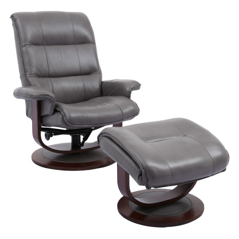 Parker House - Knight Manual Reclining Swivel Chair and Ottoman in Ice - MKNI212S-ICE