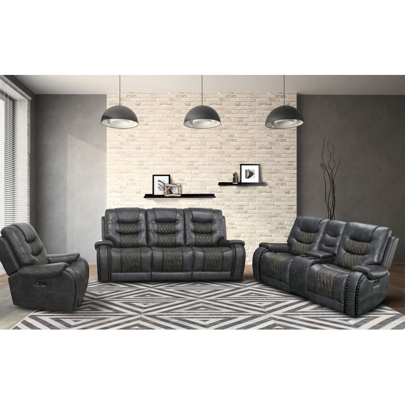 Parker House - Outlaw - Stallion Power Reclining Sofa Loveseat and Recliner - MOUT-321CPH-STA