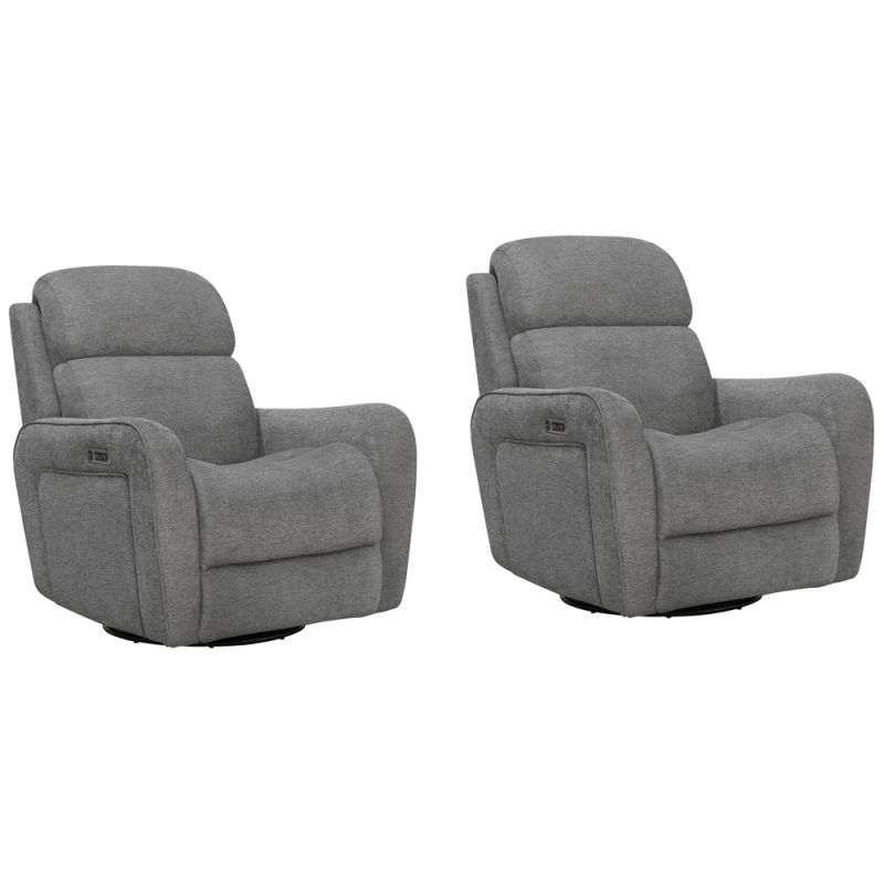 Parker House -  Quest - Upgrade Charcoal Cordless Swivel Glider Recliner - Powered By Freemotion (Set of 2) - MQUE#812GSPH-P25-2-UPCH