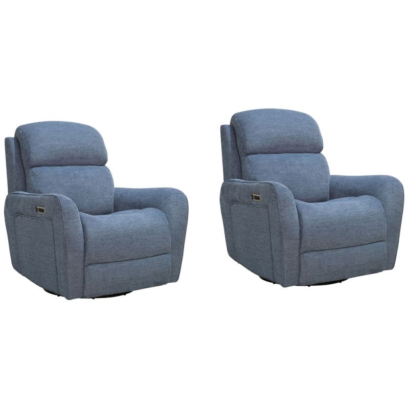 Parker House -  Quest - Upgrade Midnight Blue Cordless Swivel Glider Recliner - Powered By Freemotion (Set of 2) - MQUE#812GSPH-P25-2-UPMB