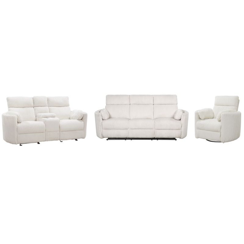 Parker House -  Radius - Mega Ivory Power Reclining Sofa Loveseat and Recliner - MRAD-321P-MGIV