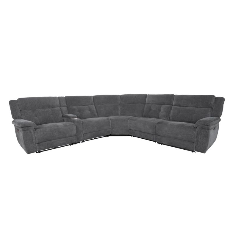 Parker House -  Richland - Bristol Grey 6 Piece Modular Power Reclining Sectional with Power Adjustable Headrests - MRIC-PACK6T(H)-BRGR