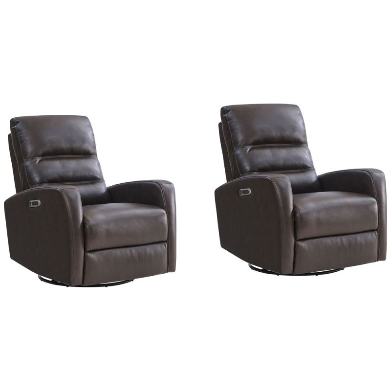 Parker House -  Ringo - Florence Brown Power Swivel Glider Recliner (Set of 2) - MRIN#812GSPH-2-FBR