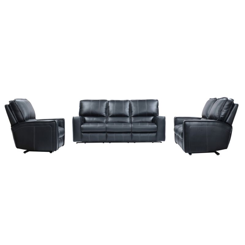 Parker House -  Rockford - Verona Black Power Reclining Sofa Loveseat and Recliner - MROC-321PH-VBK