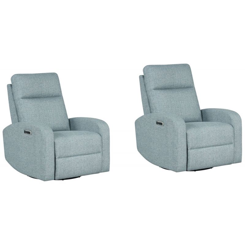 Parker House -  Thriller - Natural Beauty Blue Power Swivel Glider Recliner (Set of 2) - MTHR#812GSP-2-NBB