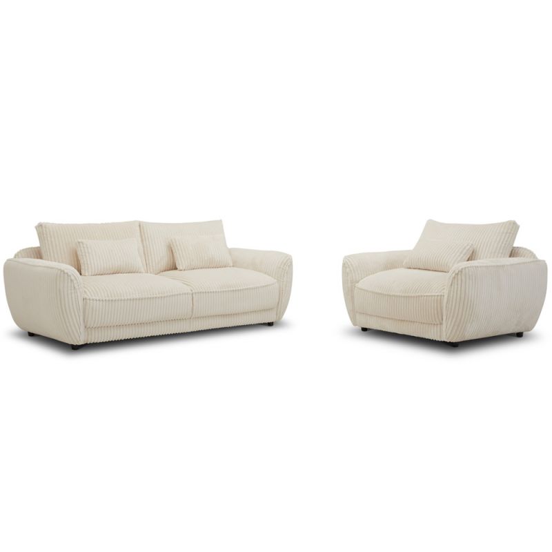 Parker House -  Utopia - Mega Ivory Sofa and 2 Chair and Half - SUTP-311-MGIV