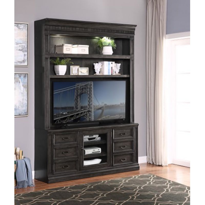 Parker House - Washington Heights 66 In. TV Console with Hutch - WAS-2PC-ENT-WALL