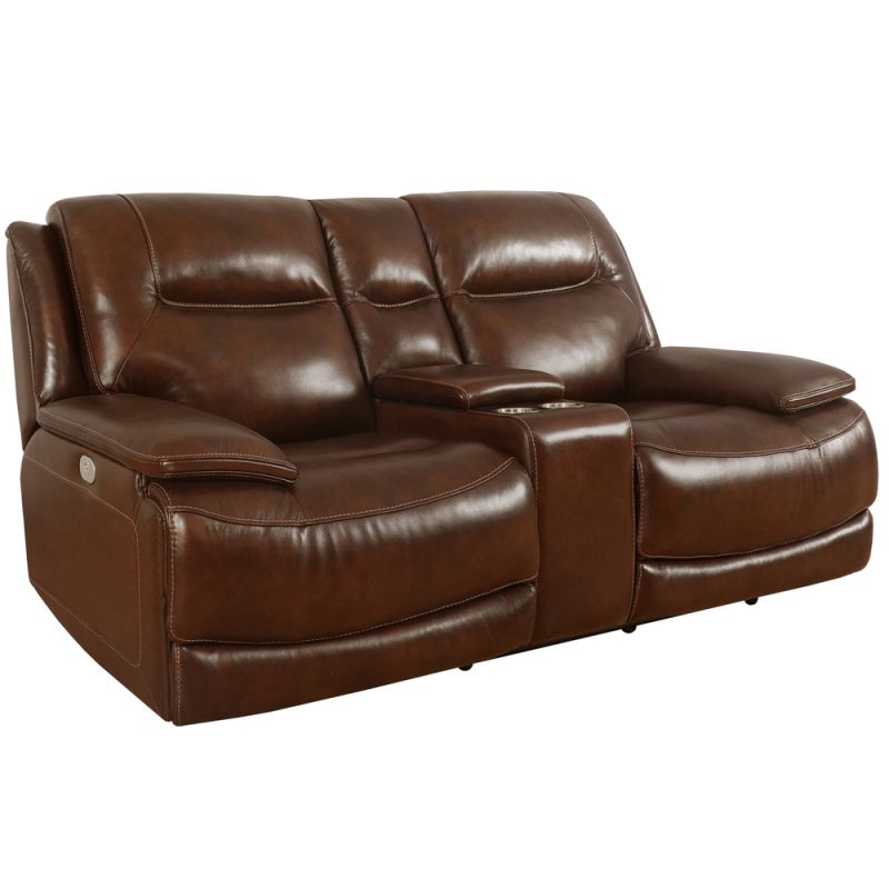 Parker House - Colossus - Napoli Brown Power Console Loveseat - MCOL#822CPHZ-NBR