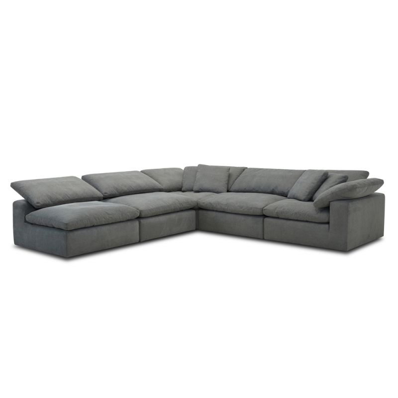 Parker House - Exhale - Mathis Thunder 5pc Sectional Package B - SXHL-PACK5B-MTHU