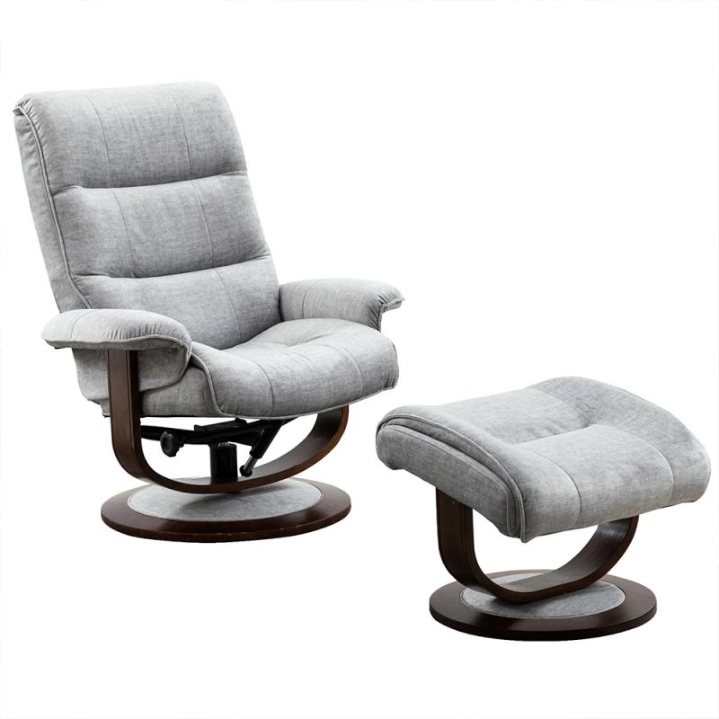 Parker House - Knight - Capri Silver Manual Reclining Swivel Chair and Ottoman - MKNI#212S-CSI