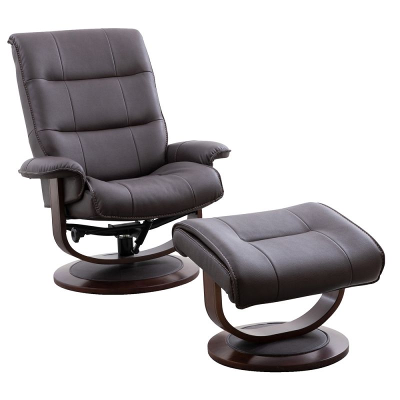 Parker House - Knight - Chocolate Manual Reclining Swivel Chair and Ottoman - MKNI#212S-CHO