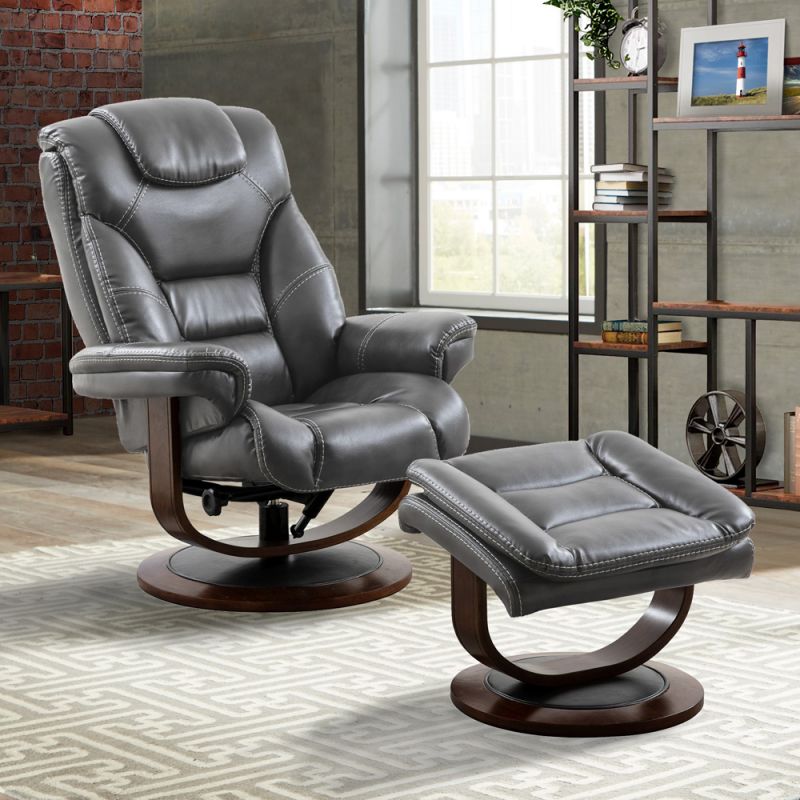 Parker House - Monarch - Flint Manual Reclining Swivel Chair and Ottoman - MMON#212S-FLI