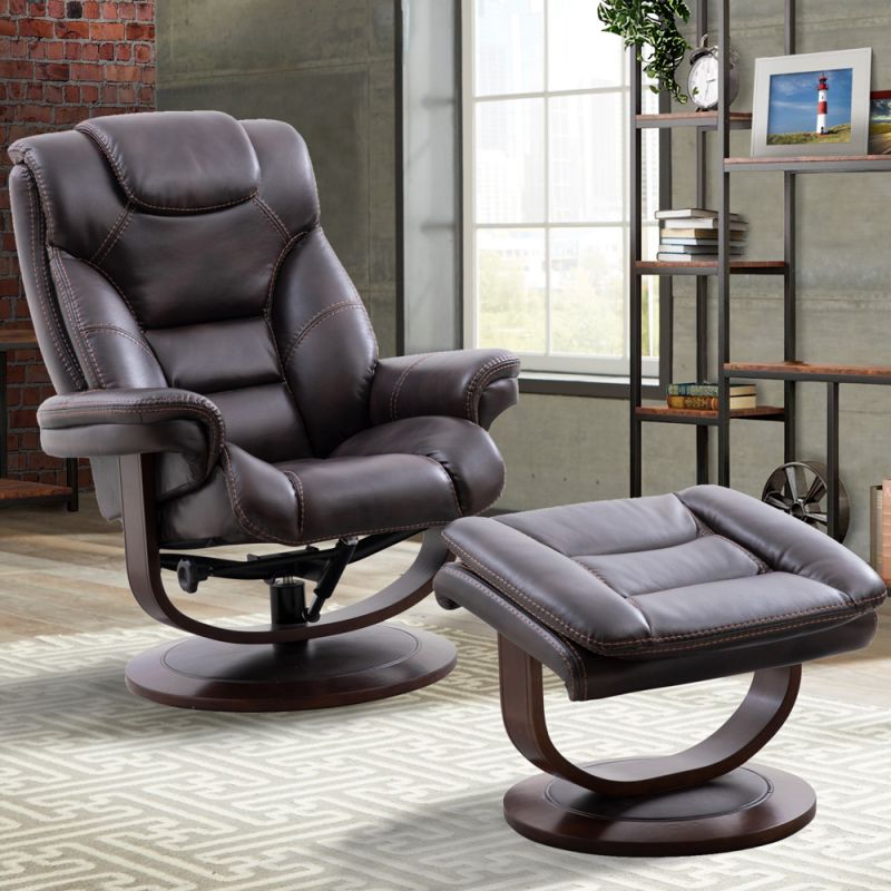 Parker House - Monarch - Truffle Manual Reclining Swivel Chair and Ottoman - MMON#212S-TRU
