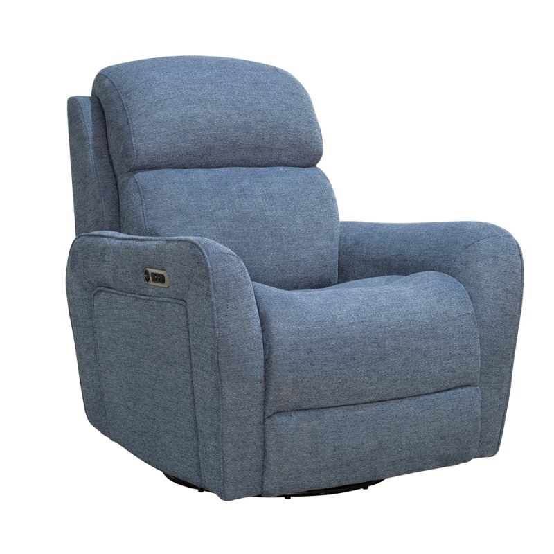 Parker House - Quest - Upgrade Midnight Blue Swivel Glider Cordless Recliner - Powered by FreeMotion - MQUE#812GSPH-P25-UPMB