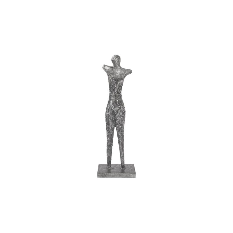 Phillips Collection - Abstract Female Sculpture on Stand, Black/Silver, Aluminum - ID100692