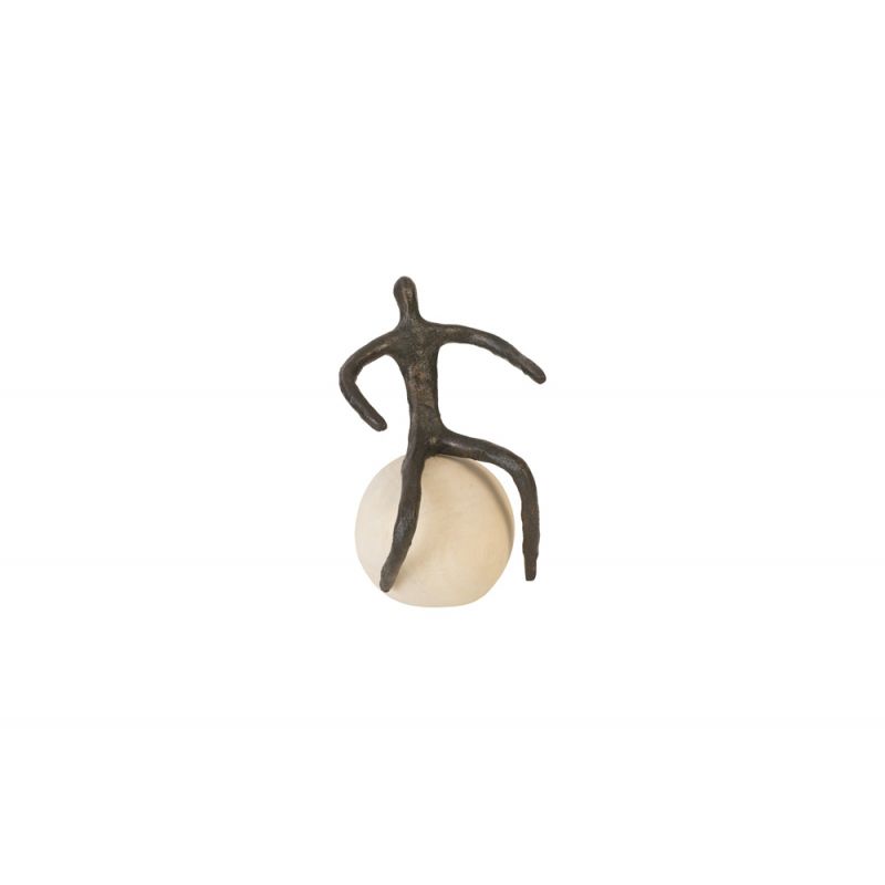 Phillips Collection - Abstract Figure on Bleached Wood Base, Bronze Finish - TH96039