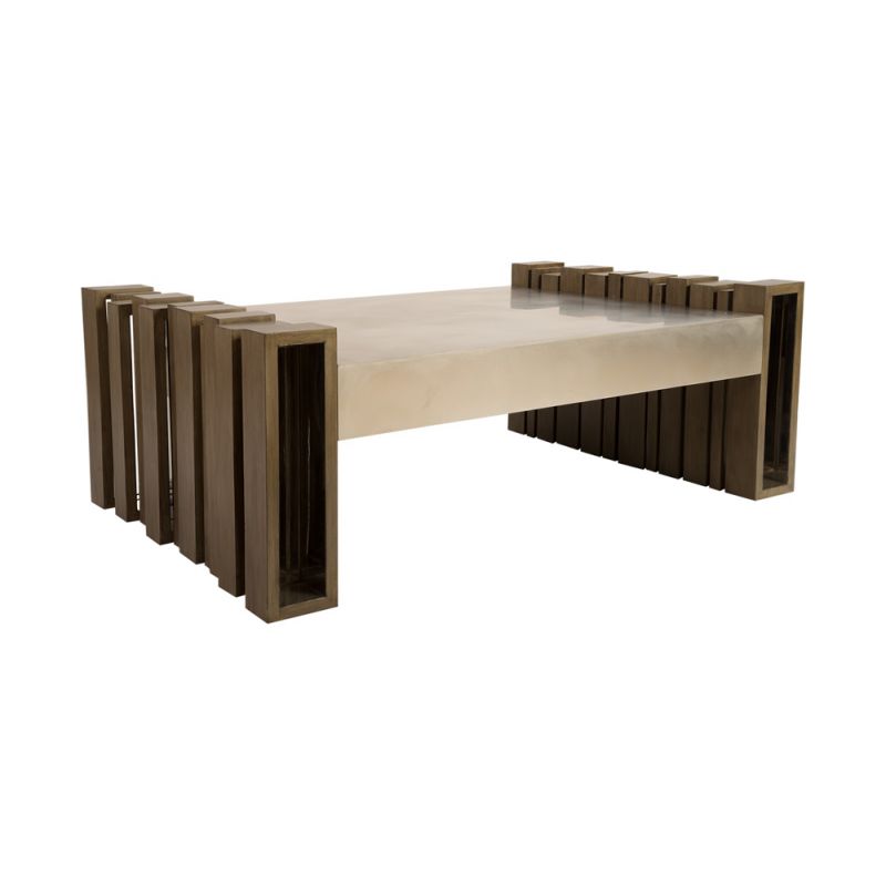 Phillips Collection - Barcode Coffee Table, Mahogany, Stainless Steel - PH76981