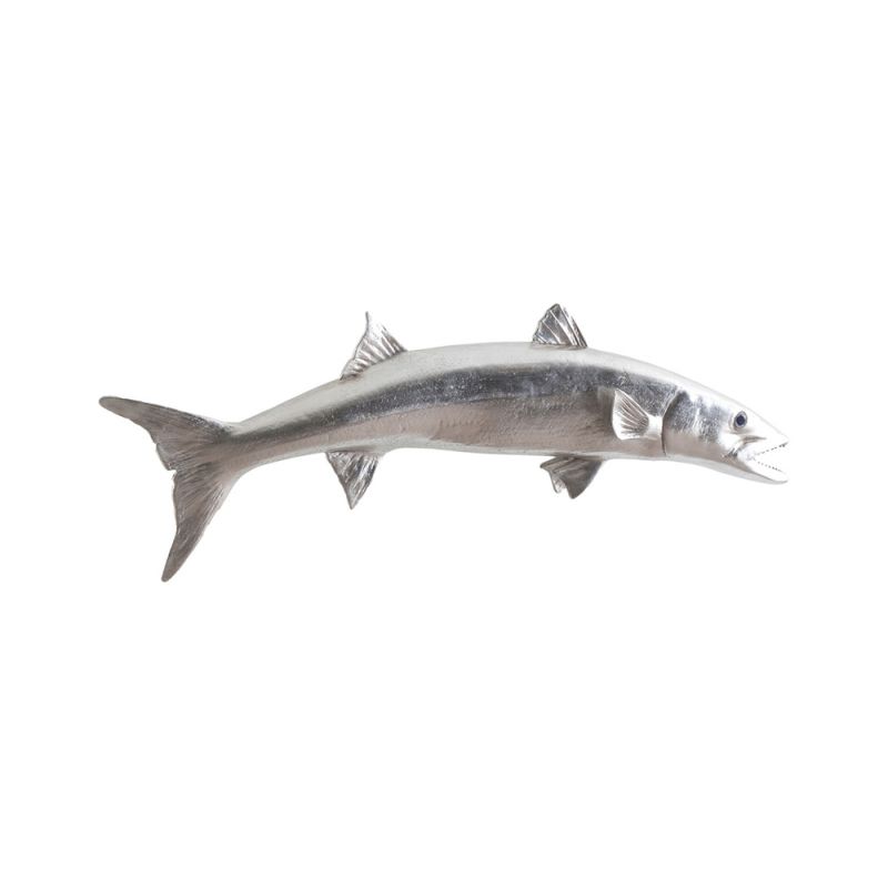 Phillips Collection - Barracuda Fish Wall Sculpture, Resin, Silver Leaf - PH62415