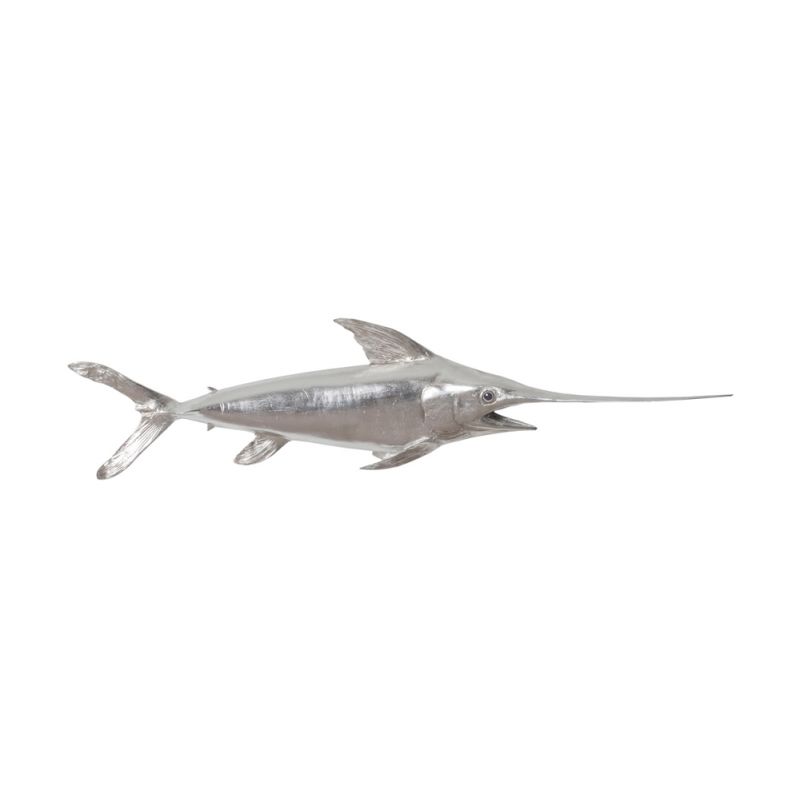 Phillips Collection - Broadbill Swordfish Fish Wall Sculpture, Resin, Silver Leaf - PH62416