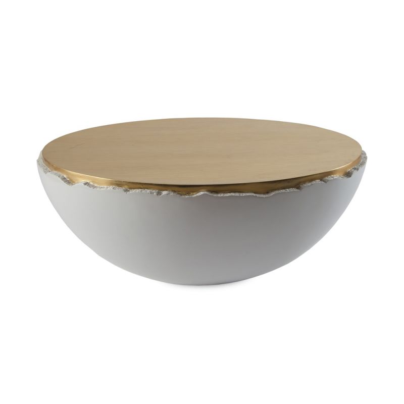 Phillips Collection - Broken Egg Coffee Table, White and Gold Leaf - PH67500