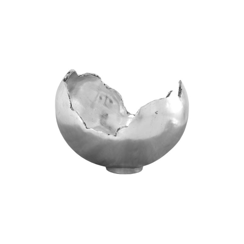 Phillips Collection - Burled Bowl, Resin, Silver Leaf Finish - PH56702