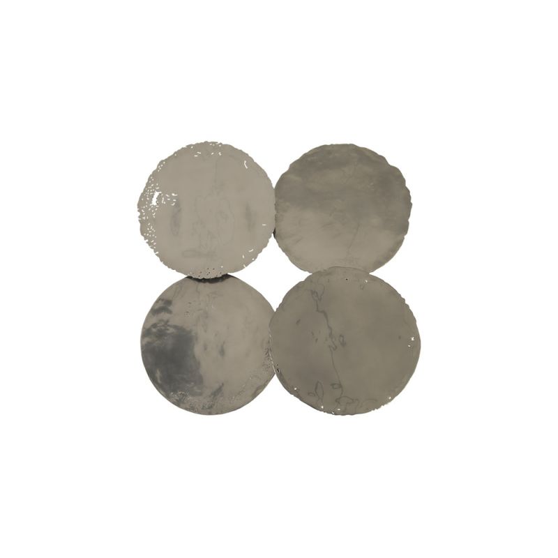 Phillips Collection - Cast Oil Drum Wall Discs, Liquid Silver (Set of 4) - PH67805
