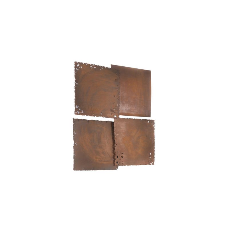Phillips Collection - Cast Square Oil Drum Wall Tiles, Resin, Rust Finish (Set of 4) - PH59609